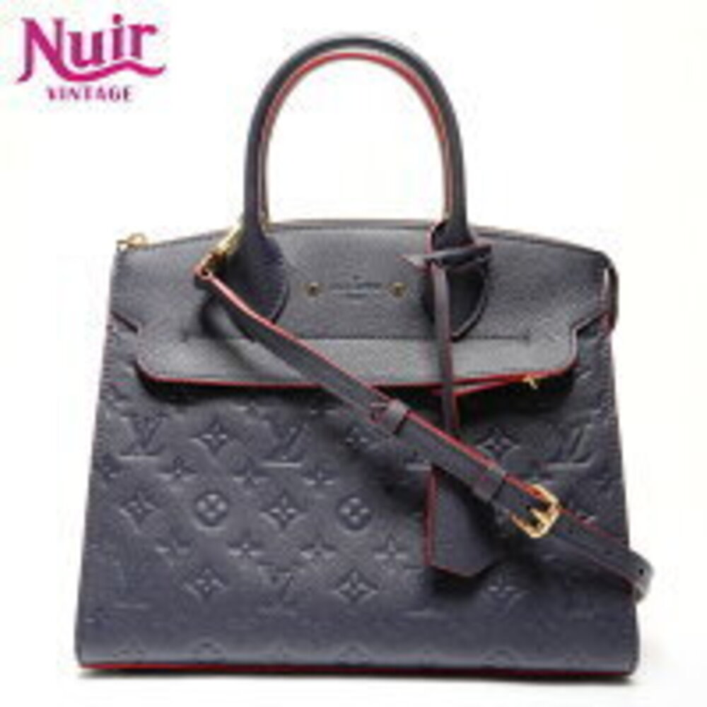 Louis Vuitton Monogram Empreinte Pont Neuf Handbag Navy Blue